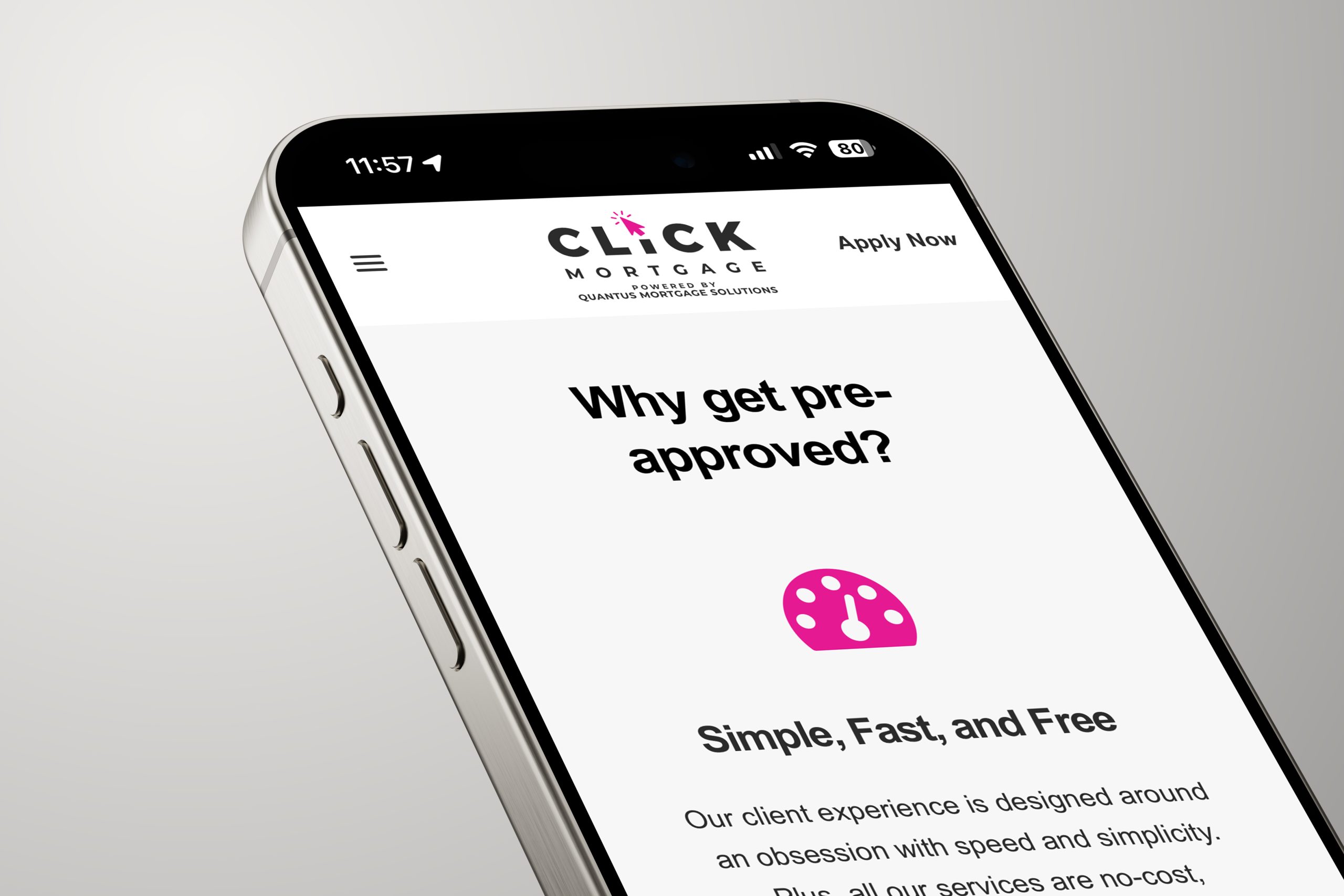 Click Mortgage Calgary Website on iPhone