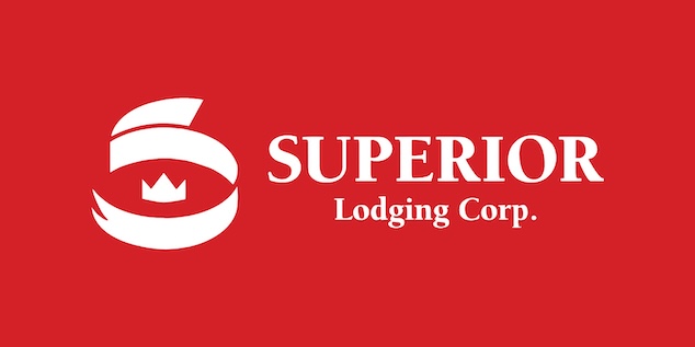 talonX Creative Agency - Superior Lodging Corporation Custom Logo Design Horizontal Colour White & Red BG