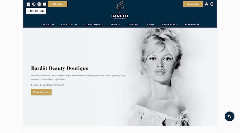 talonX Creative Agency - Bardot Beauty Boutique Calgary Web Design Agency