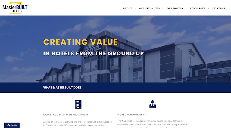 talonX Creative Agency - MasterBUILT Hotels Calgary Web Design Agency