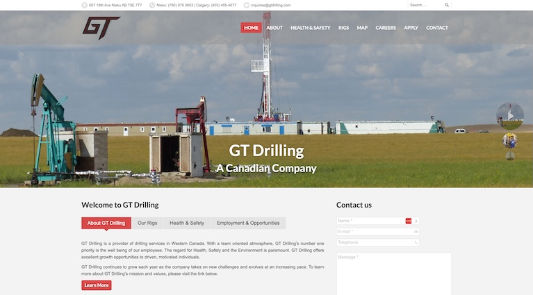 talonX Creative Agency - GT Drilling Calgary Web Design Agency